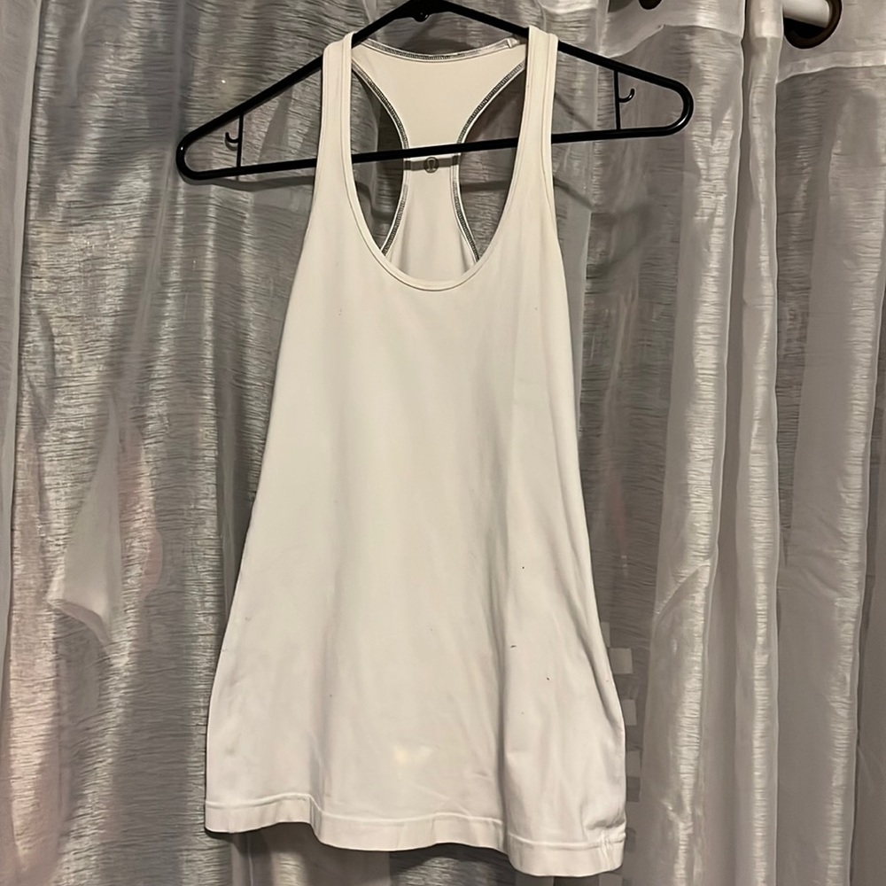 White Lululemon fitted Tank Top